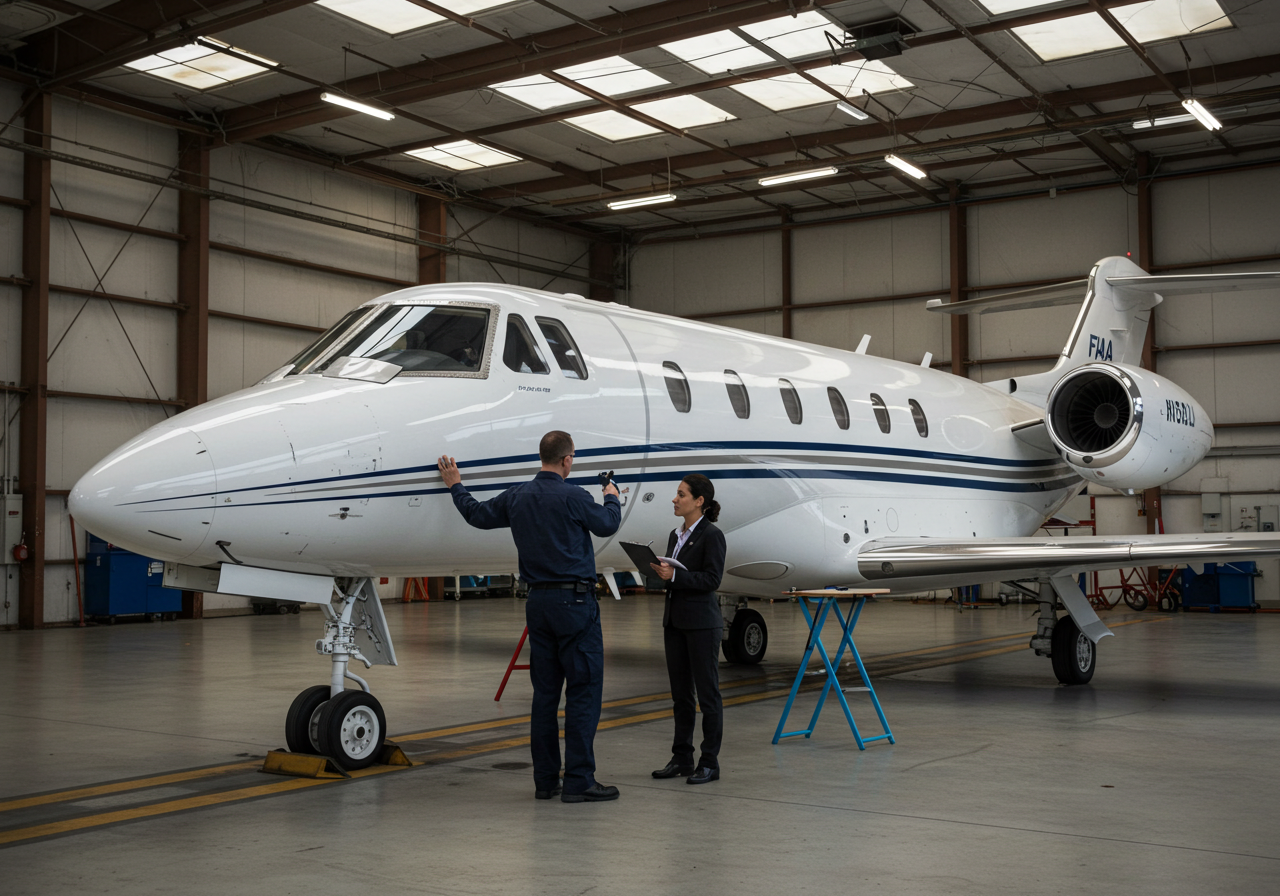 private_jet_undergoing_inspection